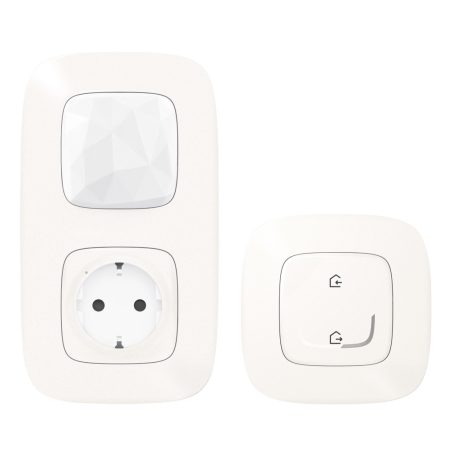 Valena Allure with Netatmo okosotthon kezdőkészlet: gateway (beépített) + 2P+F csatlakozóaljzat (végrehajtó) + távozás/érkezés kapcsoló (elemes távvezérlő), komplett szerelvények, gyöngyház 752996