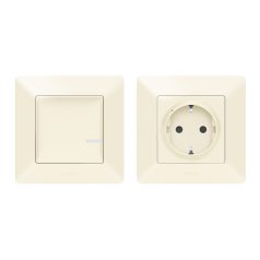   Valena Life with Netatmo okos előre párosított szett: 2P+F csatlakozóaljzat (végrehajtó) + kapcsoló (elemes távvezérlő), komplett szerelvények, elefántcsont 752254