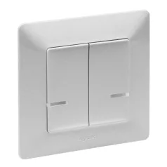   Valena Life with Netatmo okos kettős kapcsoló (végrehajtó), nulla (N) vezető bekötéssel, 1-es kerettel, alumínium 752388