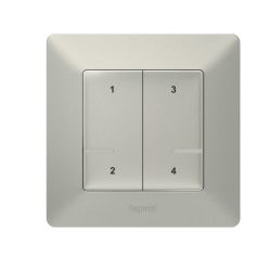   Valena Life with Netatmo okos vezeték nélküli 4-es szcenárió kapcsoló (elemes távvezérlő), falon kívüli, 1-es kerettel, alumínium 752368