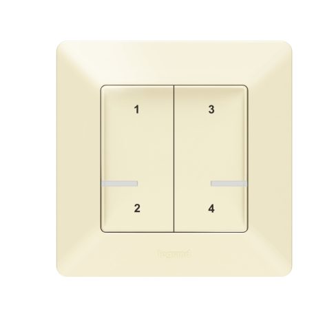 Valena Life with Netatmo okos vezeték nélküli 4-es szcenárió kapcsoló (elemes távvezérlő), falon kívüli, 1-es kerettel, elefántcsont 752268