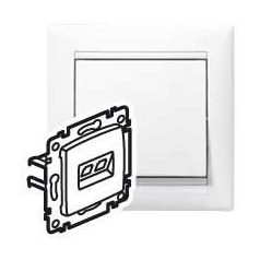 Valena RJ11+RJ45 Cat5e UTP kombinált aljzat fehér 770080