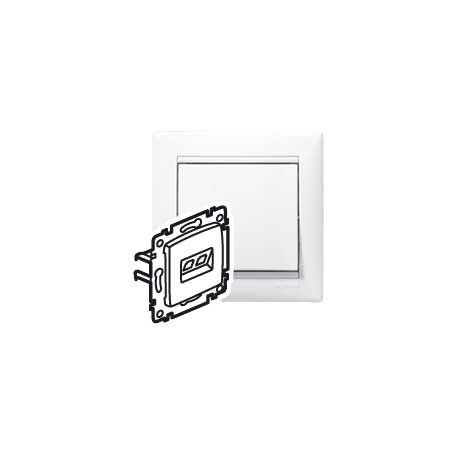Valena RJ11+RJ45 Cat5e UTP kombinált aljzat fehér 770080
