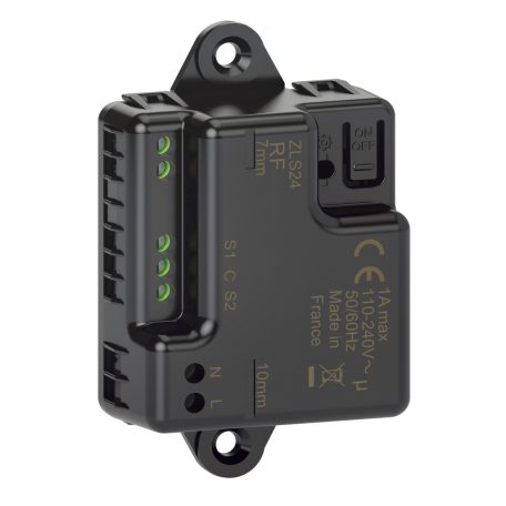 with Netatmo okos mikromodul (végrehajtó) kapunyitás vezérléshez, Zigbee 3.0 kommunikáció, nulla (N) vezető bekötéssel, beépíthető