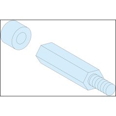 4 db M8 hatlapú távtartó magasság=40+10 mm LVS03199