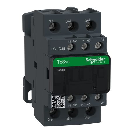 AC mágneskapcsoló, 18,5kW/38A (400V, AC3), csavaros csatlakozás, 1Z+1NY LC1D38V7