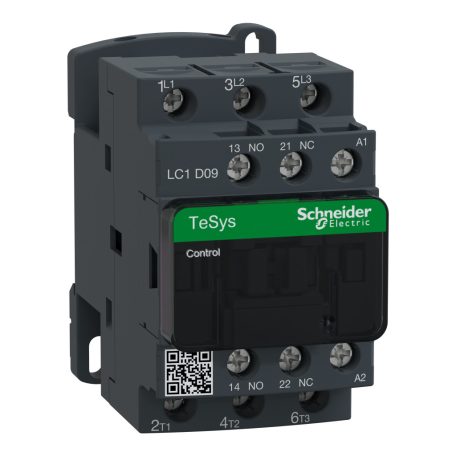 AC mágneskapcsoló, 4kW/9A (400V, AC3), csavaros csatlakozás, 1Z+1NY LC1D09Q7
