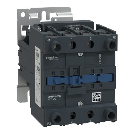 AC mágneskapcsoló, 60A (AC1), csavaros csatlakozású, 2Z+2NY pólusú, 18,5KW/400V 40A 24VDC LP1D40008BD