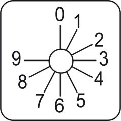 címke kézikapcsolóhoz 0-9 - 45 x 45 mm KZ18033L