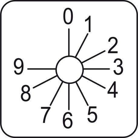 címke kézikapcsolóhoz 0-9 - 45 x 45 mm KZ18033L