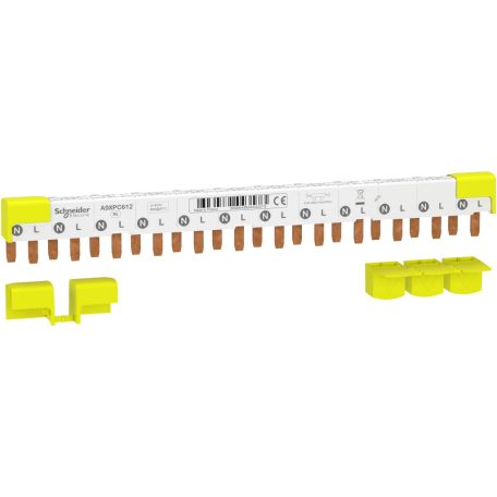 comb busbar, Acti9, 1L+N, 9 mm pitch, 12 modules, 80 A A9XPC612