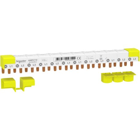 comb busbar, Acti9, 3P+N balanced, 9 mm pitch, 12 modules, 80 A A9XPC712