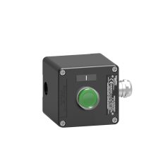   Control station, metal, start function, 1 flush push button,reen, 1 NO, ATEX XAWF100EX
