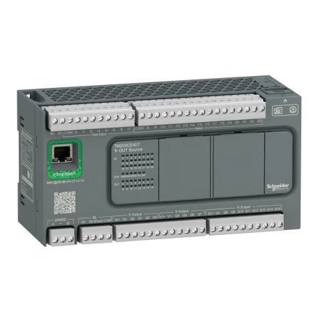 Easy Modicon M200 PLC, 40 I/O1xRS485, 1xEthernet, tranzisztoros kimenet (source), 24 VDC TM200CE40T