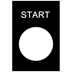   Felirati címke 30x40mm, "Start", fekete alapon fehér betűk ZB2BY2303