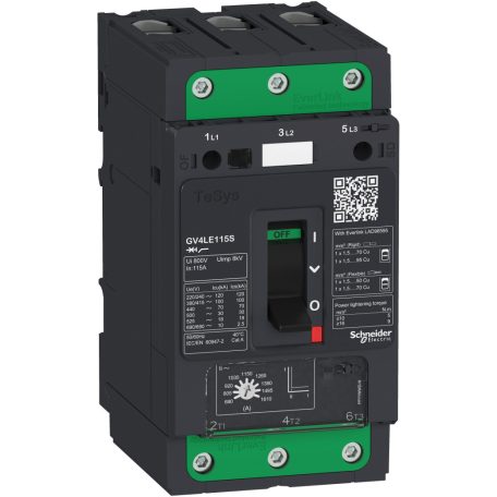 GV4LE motorvédő mágneses 115A 25kA EverLink GV4LE115B