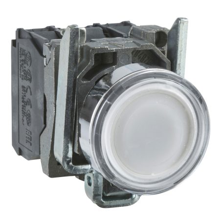 Harmony fém LED-es világító nyomógomb, Ø22, visszatérő, 110VAC, 1NO+1NC, fehér XB4BWCUST04