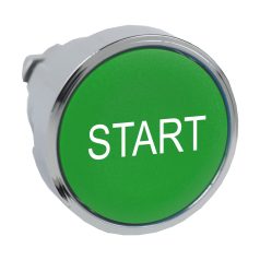   Harmony fém nyomógomb fej, Ø22, visszatérő, zöld, "START" ZB4BA333