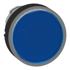   Harmony fém világító nyomógomb fej, Ø22, visszatérő, beépített LED-hez, kék, fekete perem ZB4BW3637