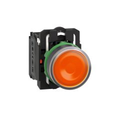   Harmony komplett műanyag LED világító nyomógomb, Ø22, visszatérő, 1NO+1NC, 24VAC/DC, narancssárga XB5AW35B5