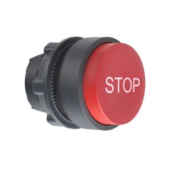   Harmony műanyag nyomógomb fej, Ø22, kiemelkedő, piros, "STOP" ZB5AL434