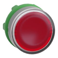  Harmony műanyag világító nyomógomb fej, Ø22, visszatérő, beépített LED-hez, piros, szürke perem ZB5AW343C0