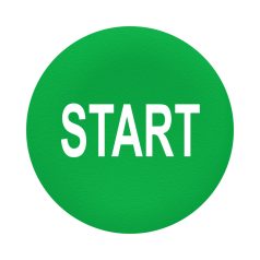   Harmony Ø30 panelbe süllyesztett nyomógomb tető, zöld, "START" ZBAF333
