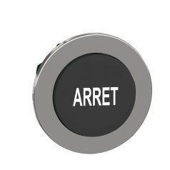   Harmony panelbe süllyesztett fém nyomógomb fej, Ø30, kiemelkedő, fekete, "ARRET" ZB4FL233