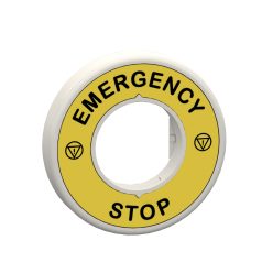   Harmony világító felirati körgyűrű vészleállítóhoz, piros, 120VAC, vészleállító logóval, "EMERGENCY STOP" ZBY9W2G330