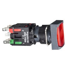   Harmony XB6 Ø16 komplett világító nyomógomb, téglalap pirosN/O+N/C XB6DW4B5B