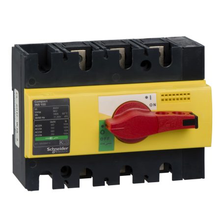 Interpact INS100 3P piros kapcsoló sárga homloklap 28924