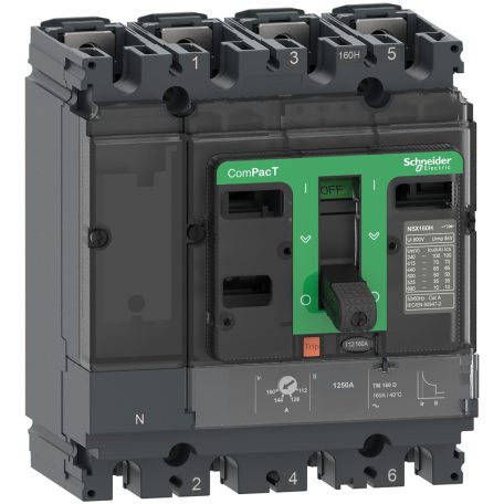 Megszakító ComPacT NSX100H, 70 kA 415 VAC, TMD kioldóegység 32 A, 4P4d C10H4TM032