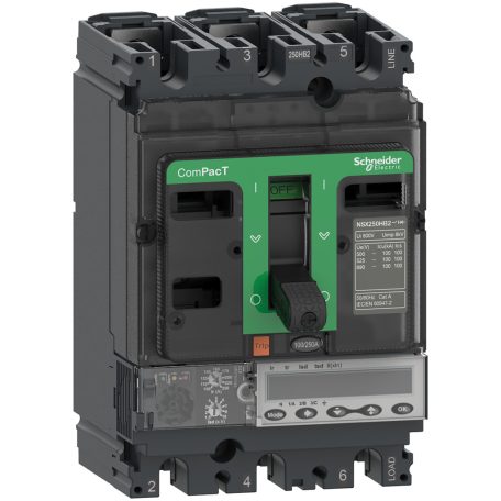 Megszakító ComPacT NSX100HB2, 100 kA 690 VAC, MicroLogic 5.2 E kioldóegység 40 A, 3P3d C10W35E040