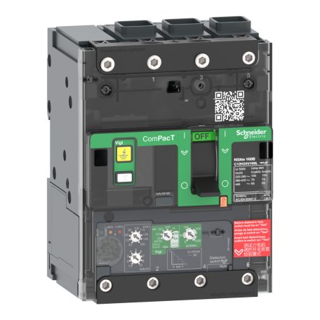 Megszakító ComPacT NSXm E (16 kA 415 VAC), 3P 3d, 25 A beállítás Micrologic 4.1 kioldóegység, EverLink csatlakozókkal C11E34V025L