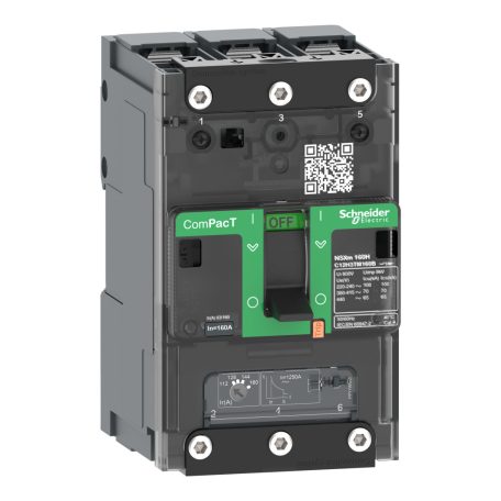 Megszakító ComPacT NSXm F (36 kA 415 VAC), 3P 3d, 40 A beállítás TMD kioldóegység, sajtolható sarukkal és síncsatlakozókkal C11F3TM040B