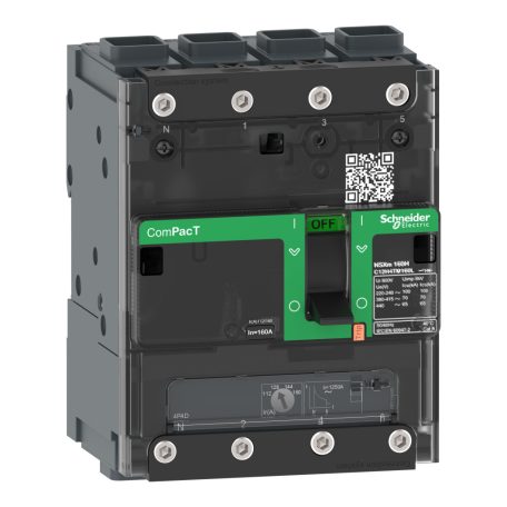Megszakító ComPacT NSXm F (36 kA 415 VAC), 4P 4d, 80 A beállítás TMD kioldóegység, EverLink csatlakozókkal C11F4TM080L