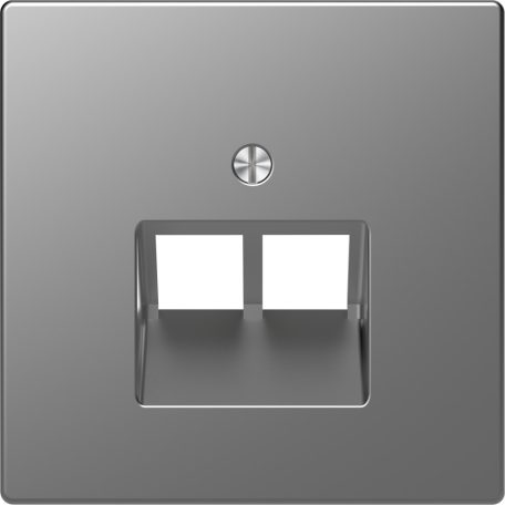MERTEN Fedlap, 2xRJ45 aljzathoz, D-Life, acél MTN4522-6036