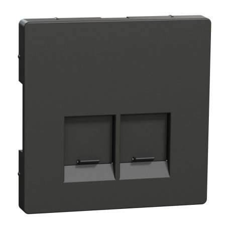 MERTEN Fedlap, 2xRJ45 aljzathoz, D-Life, antracit MTN4572-6034