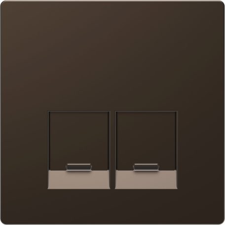 MERTEN Fedlap, 2xRJ45 aljzathoz, D-Life, mokka MTN4572-6052