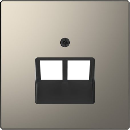 MERTEN Fedlap, 2xRJ45 aljzathoz, D-Life, nikkel MTN4522-6050
