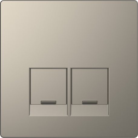 MERTEN Fedlap, 2xRJ45 aljzathoz, D-Life, nikkel MTN4572-6050