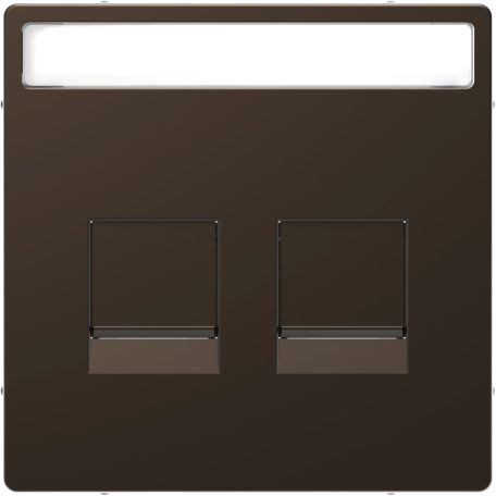 MERTEN Fedlap, 2xRJ45 moduláris betétekhez, D-Life, mokka MTN4564-6052
