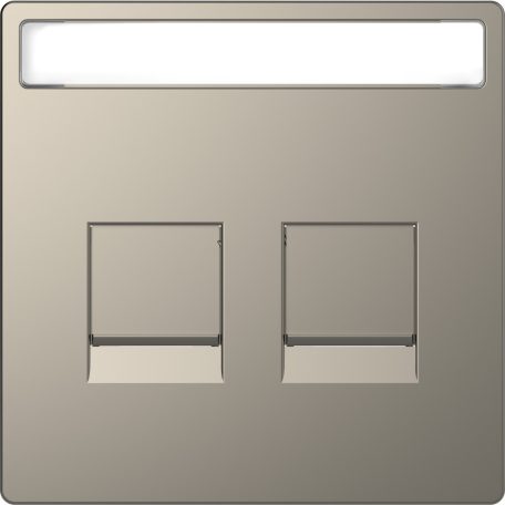 MERTEN Fedlap, 2xRJ45 moduláris betétekhez, D-Life, nikkel MTN4564-6050