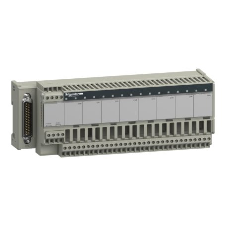 Modicon ABE7 elosztóblokk, 8 csatornás, leválasztott, analóg Quantum/Premium/X80 I/O kártyákhoz, SUB-D25 ABE7CPA31
