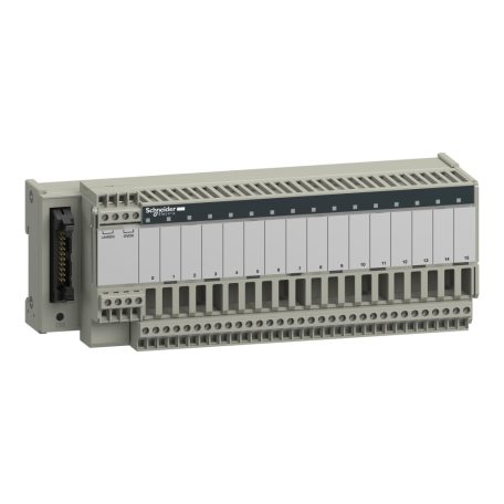 Modicon ABE7 elosztóblokk, fix SSR relés, 16be digitális csatorna, 2 sorkapocs/csatorna, PLC leválasztás, 110 VAC ABE7S16E2F0