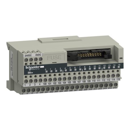 Modicon ABE7 elosztóblokk, miniatűr, HE10, 16 digitális csatorna, 2 sorkapocs/csatorna, LED visszajelzés ABE7H16C21