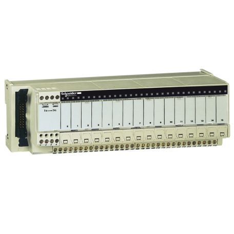 Modicon ABE7 elosztóblokk, univerzális, HE10, 16ki digitális csatorna, 2 sorkapocs/csatorna, leválasztás/csatorna, LED ABE7H16F43