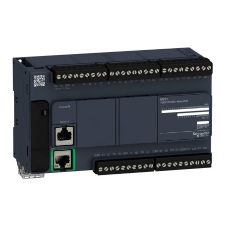 Modicon M221épvezérlő PLC, 40 I/O, relé kimenet, RS232/RS485, Ethernet Modbus TCP/IP 100...230 VAC TM221CE40R