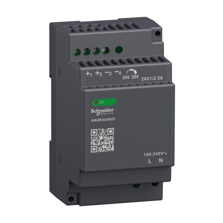 Modicon Modular tápegység,  moduláris, DIN sínre szerelhető, 1f, 24 VDC, 2,5 A, 60 W ABLM1A24025