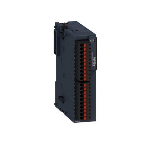Modicon TM3 bővítő modul, 4 analóg bemenet, 12/11+1 bit, +/-10V / 0...10V / 0…20mA / 4…20mA, rugós TM3AI4G